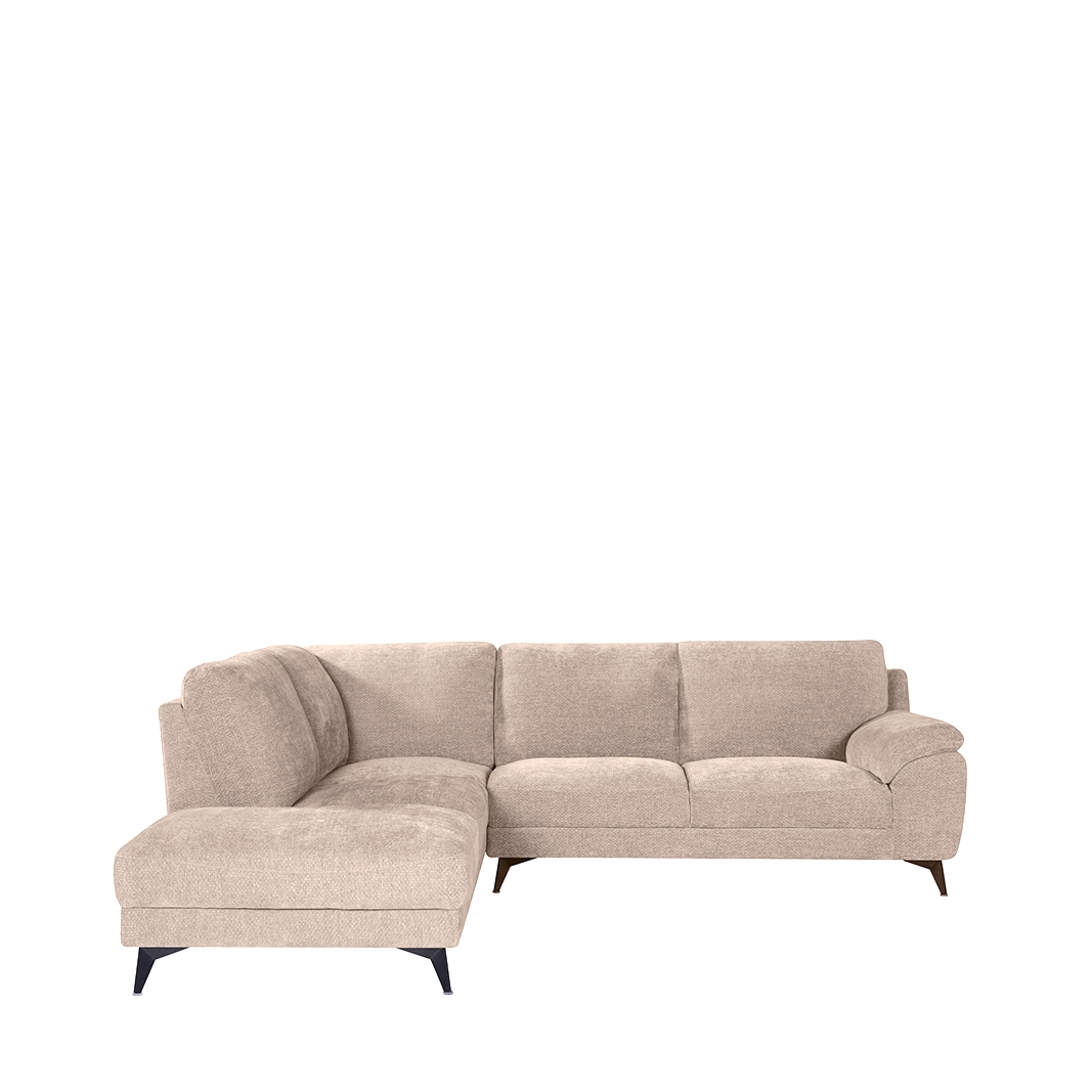 Ecksofa I_Santino - Hoekbank Links - Armlehne - Clay - Braun - Chenille - Ländlich - LABEL51