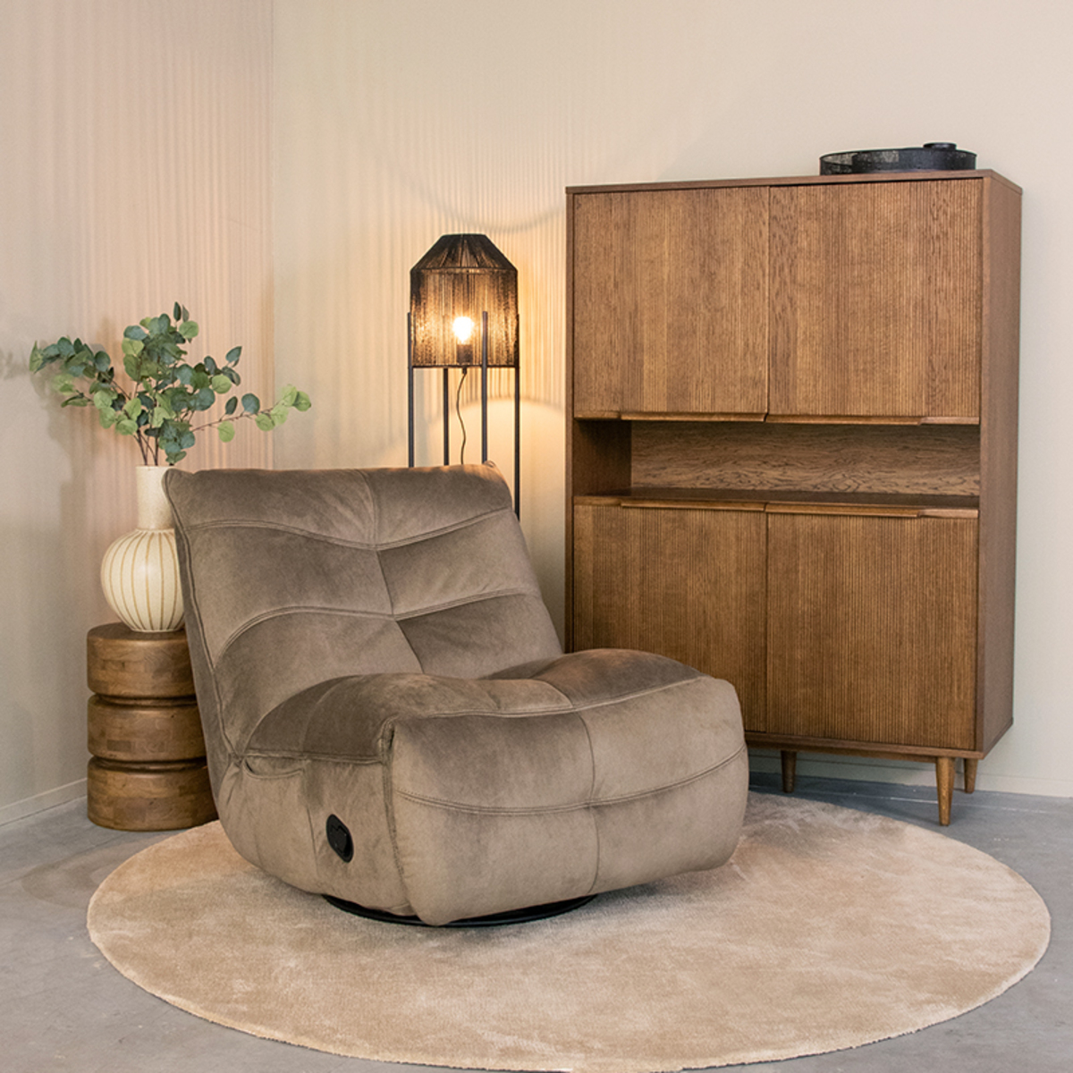 Sessel I_Take It Easy - Relaxsessel - Drehbar - Ohne Armlehne - Taupe - BRUIN - - Ländlich - LABEL51