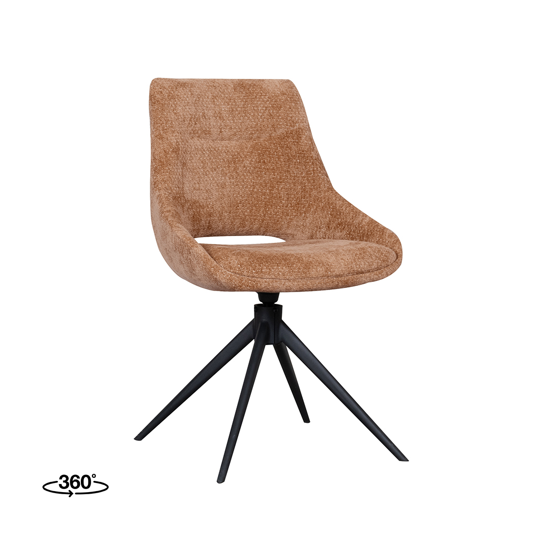 Esszimmerstühl I_Marlow - Drehbar - Ohne Armlehne - Cognac - BRUIN - - Modern - LABEL51