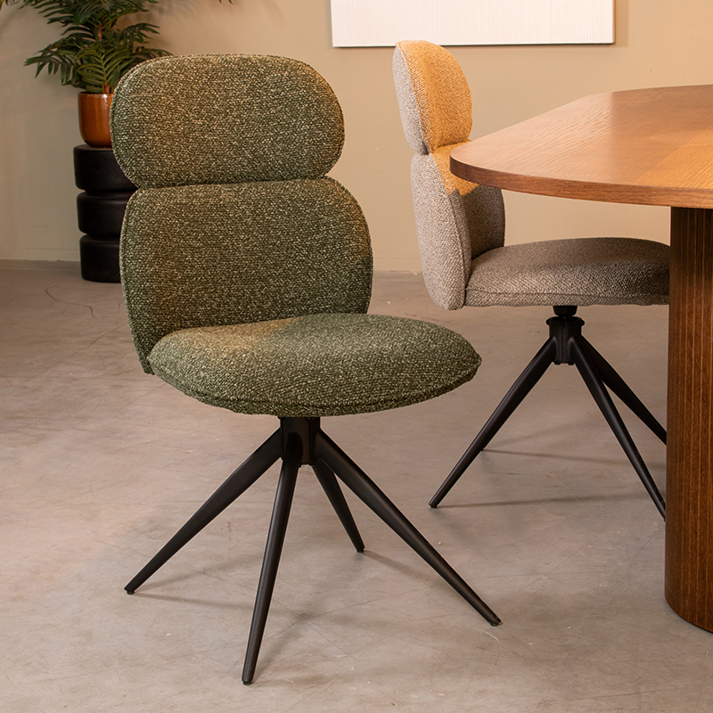 Esszimmerstühl I_Finn - Ohne Armlehne - Wald - Grün - Royal Boucle - Modern - LABEL51