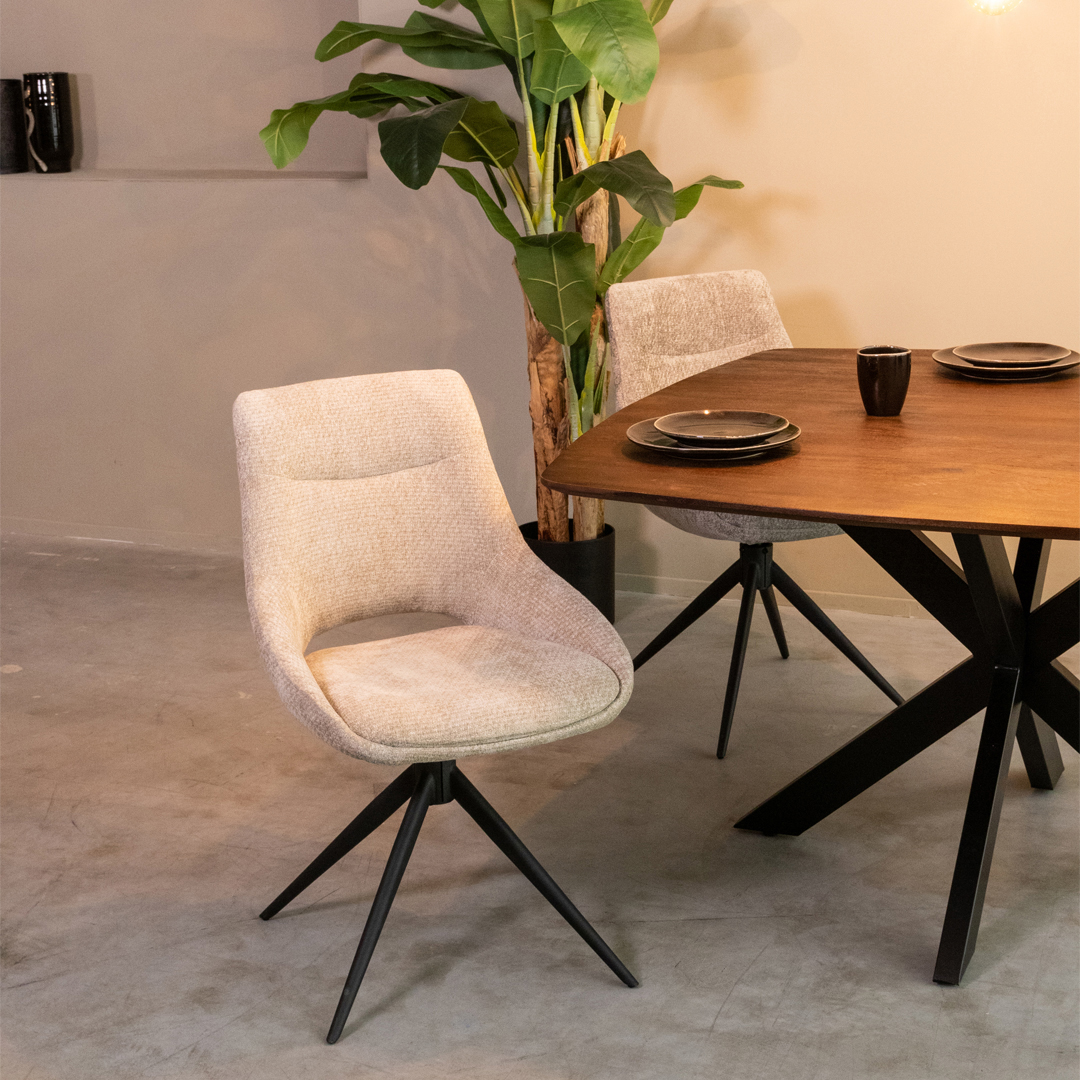 Esszimmerstühl I_Marlow - Drehbar - Ohne Armlehne - Clay - BRUIN - Elite - Ländlich - LABEL51