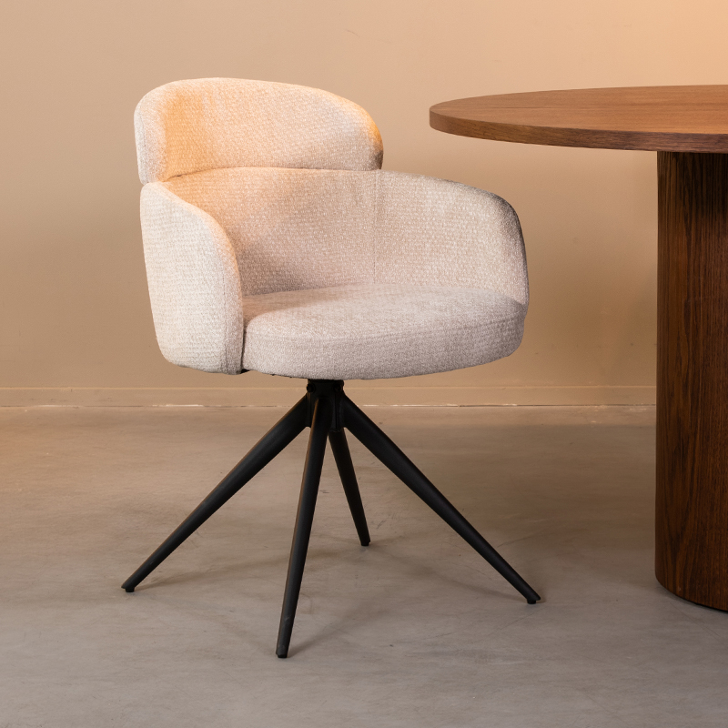 Esszimmerstühl I_Levi - Armlehne - Natural Beige - Elite - Minimalistisch - LABEL51