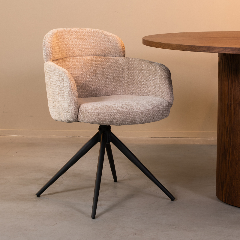 Esszimmerstühl I_Levi - Drehbar - Armlehne - Clay - BRUIN - Elite - Ländlich - LABEL51