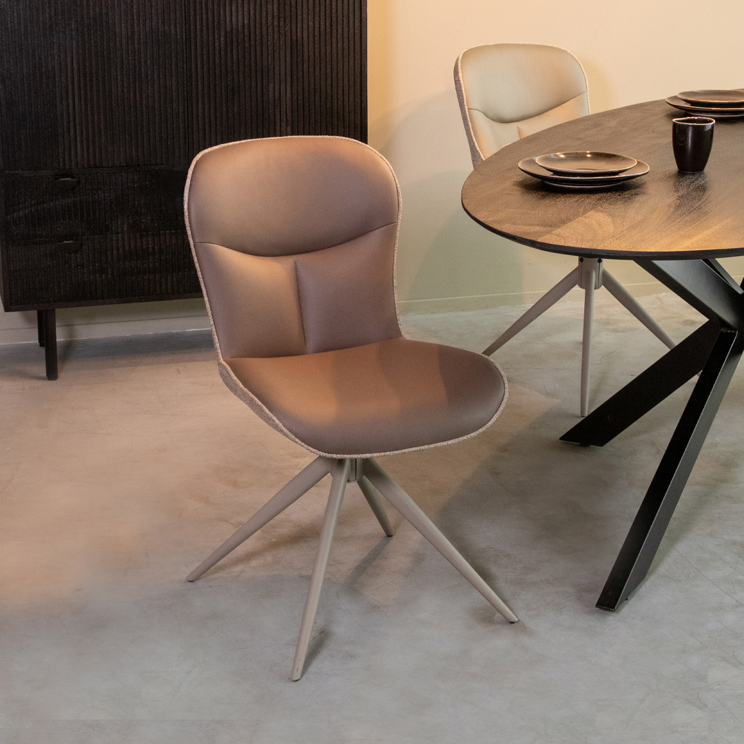 Esszimmerstühl I_Thorben - Ohne Armlehne - Braun - Microvezel - Design - LABEL51