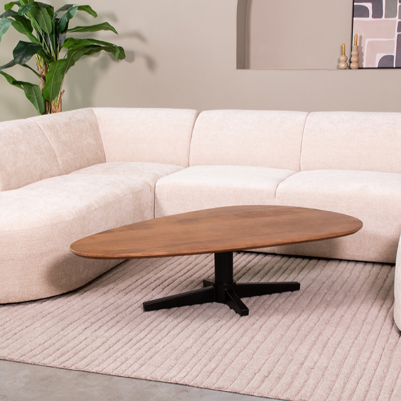 Couchtische I_Rosie - Oval - Nature Smooth - Braun - Mangoholz - Ländlich - LABEL51