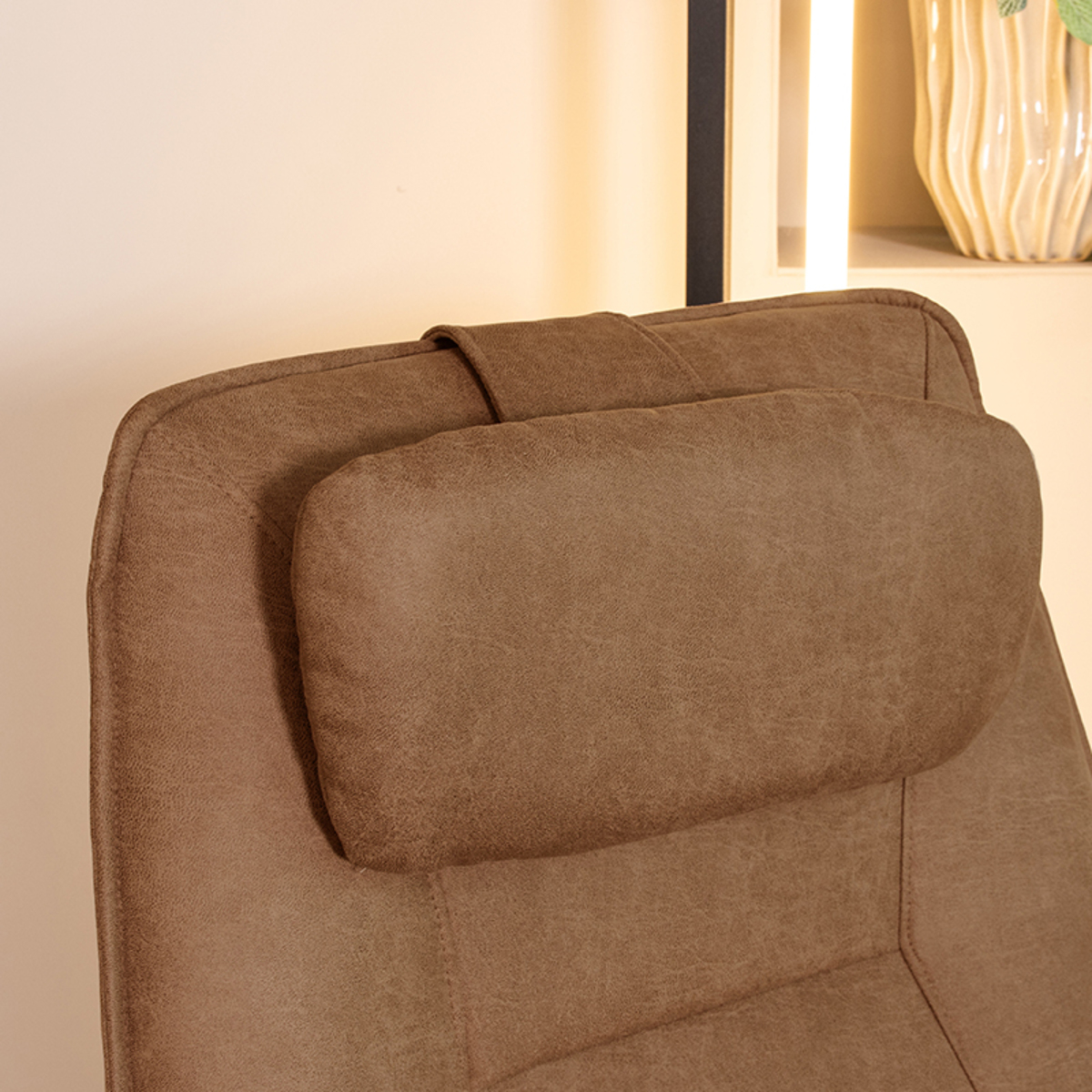 Zierkissen I_Hoofdkussen - Cognac - BRUIN - Micro Suede - Modern - LABEL51