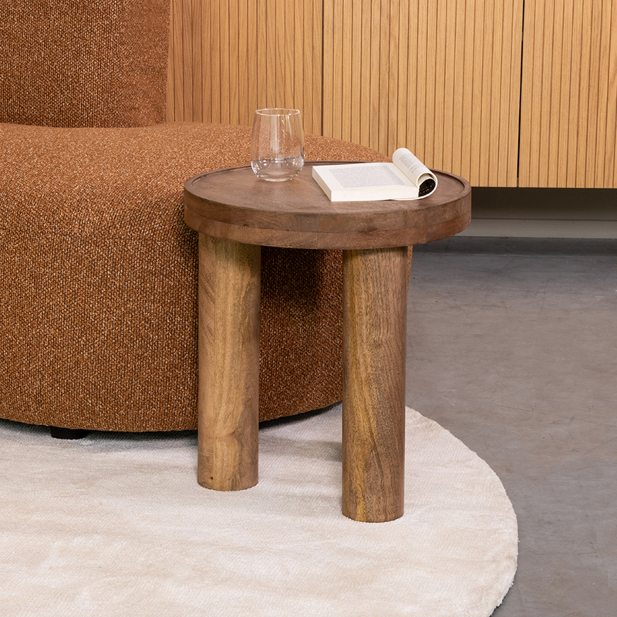 Beistelltische I_Elly - Rund - Nature Smooth - Braun - Mangoholz - Ländlich - LABEL51