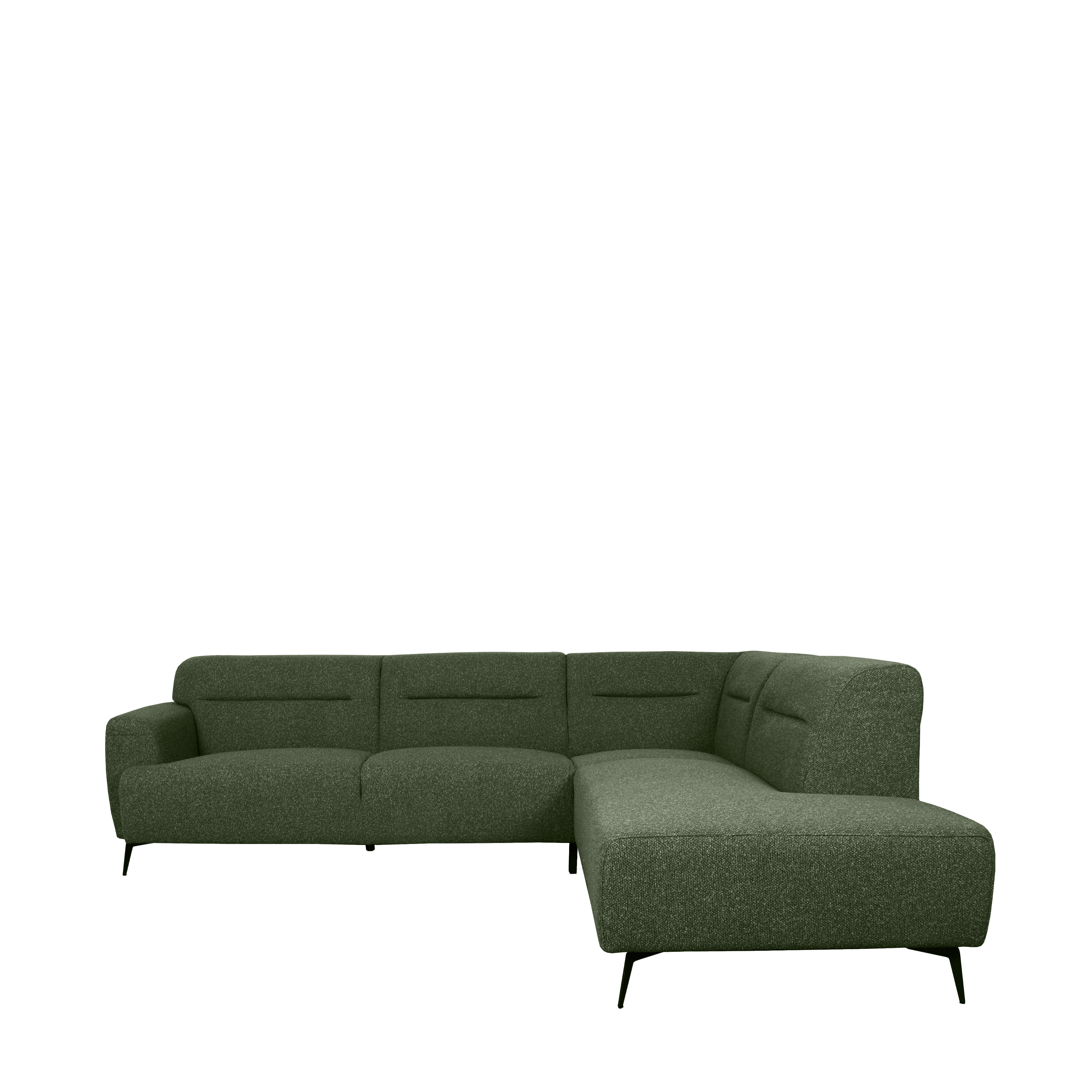 Ecksofa I_Bolzano - Hoekbank Rechts - Armlehne - Wald - Grün - Boucle - Modern - LABEL51