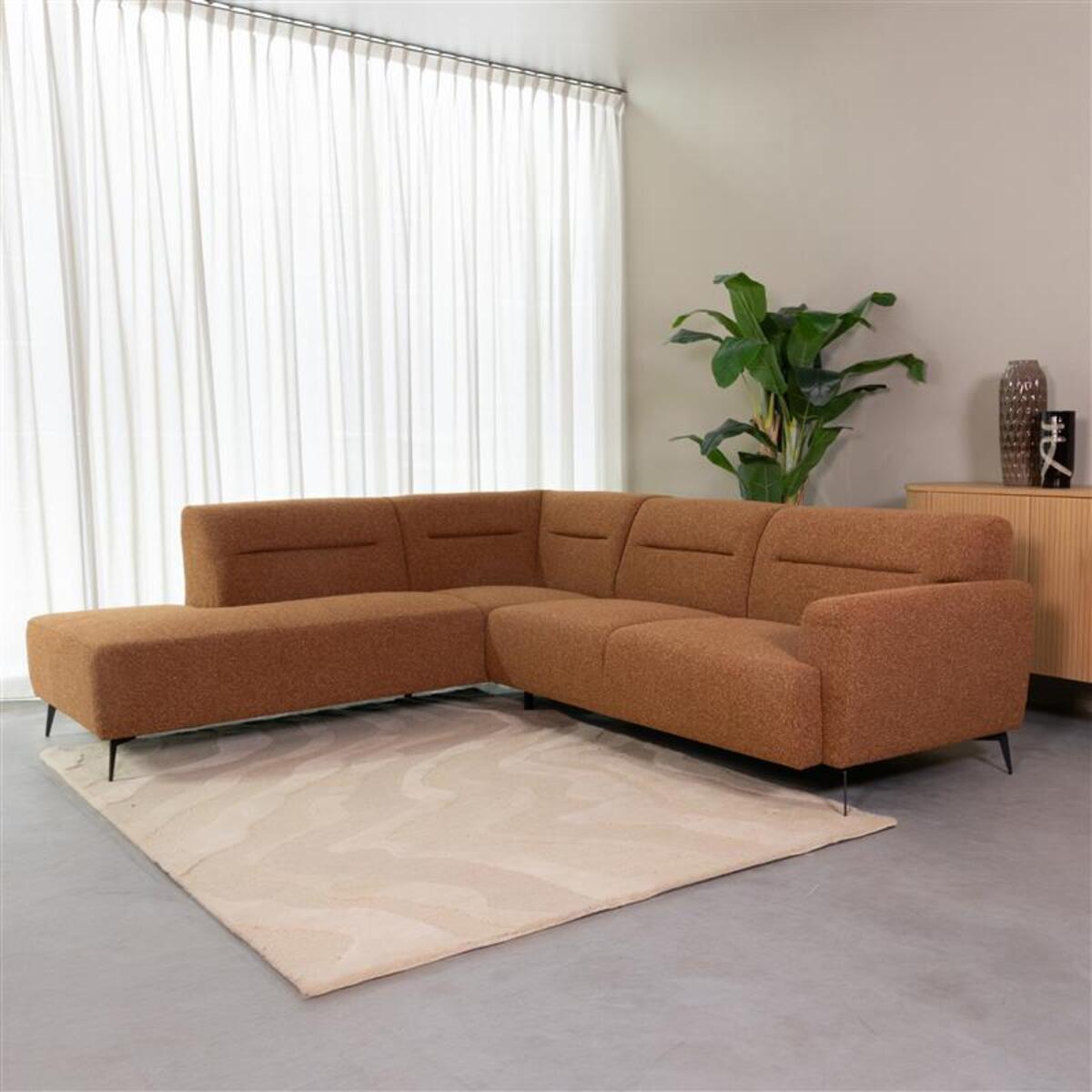 Ecksofa I_Bolzano - Hoekbank Links - Armlehne - Coral - Orange - Boucle - Modern - LABEL51