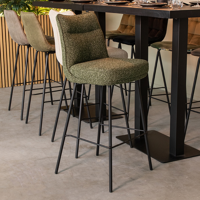 Esszimmerstühl I_Lennon - Ohne Armlehne - Wald - Grün - Royal Boucle - Modern - LABEL51