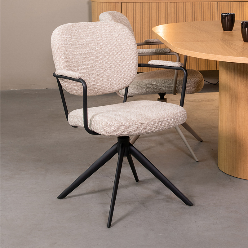 Esszimmerstühl I_Basel - Armlehne - Natural Beige - Royal Boucle - Ländlich - LABEL51