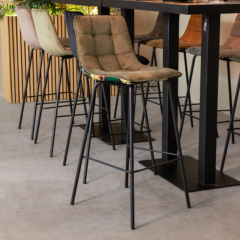 Barhocker I_Bistro - Ohne Armlehne - Hoog - Hunter - Grün - Samt - Design - LABEL51