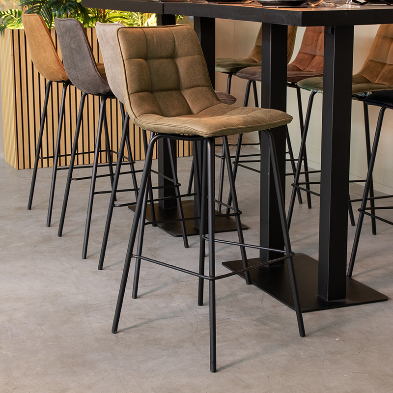 Barhocker I_Bistro - Ohne Armlehne - Hoog - Moss - Grün - Micro Suede - Modern - LABEL51