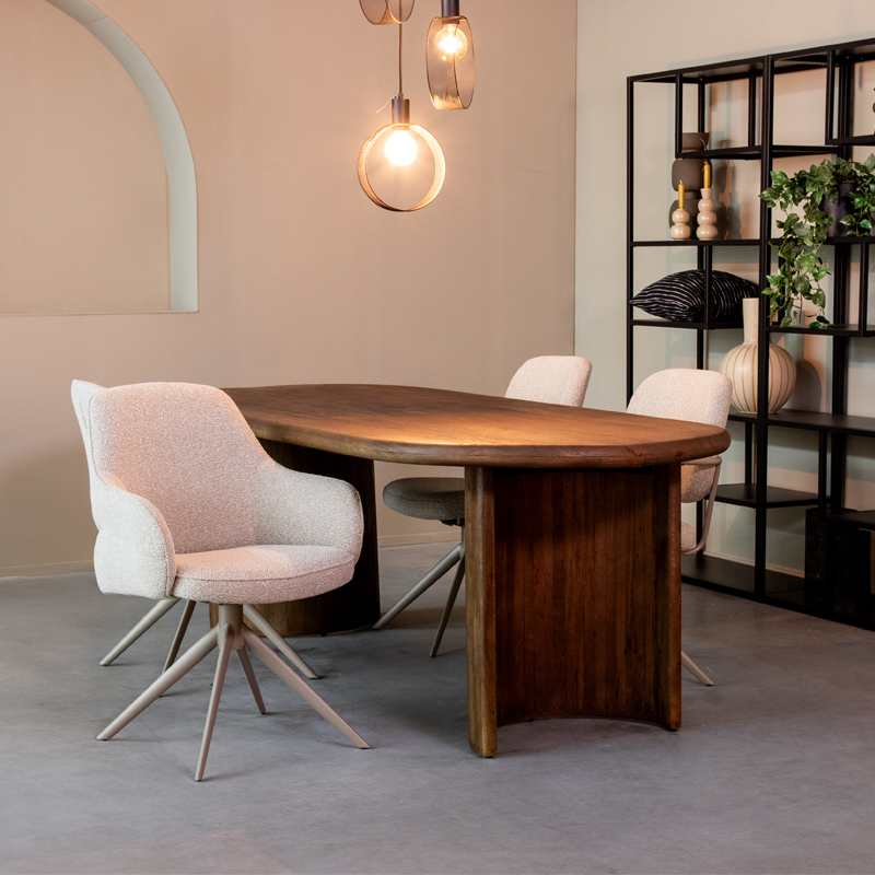 Esszimmerstühl I_Bern - Armlehne - Natural Beige - Royal Boucle - Skandinavisch - LABEL51