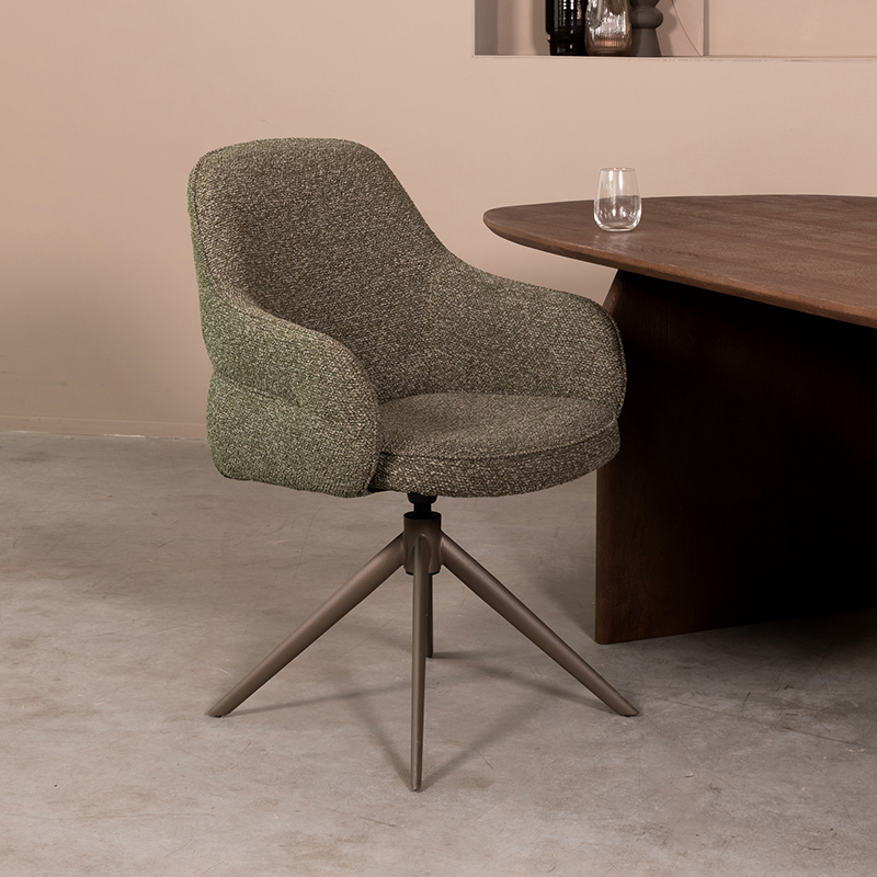 Esszimmerstühl I_Bern - Armlehne - Wald - Grün - Royal Boucle - Design - LABEL51