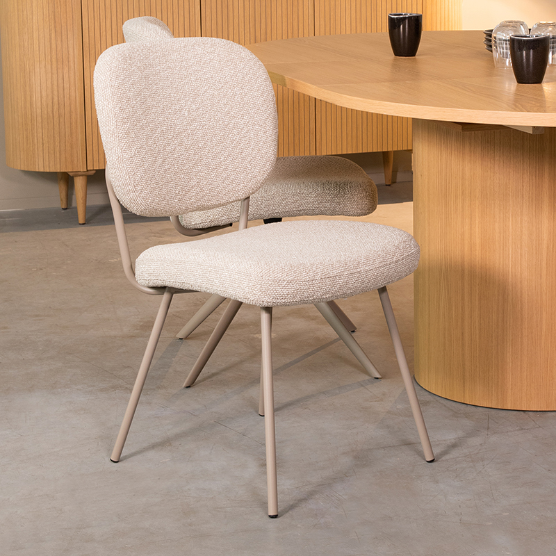Esszimmerstühl I_Singapore - Ohne Armlehne - Natural Beige - Royal Boucle - Skandinavisch - LABEL51