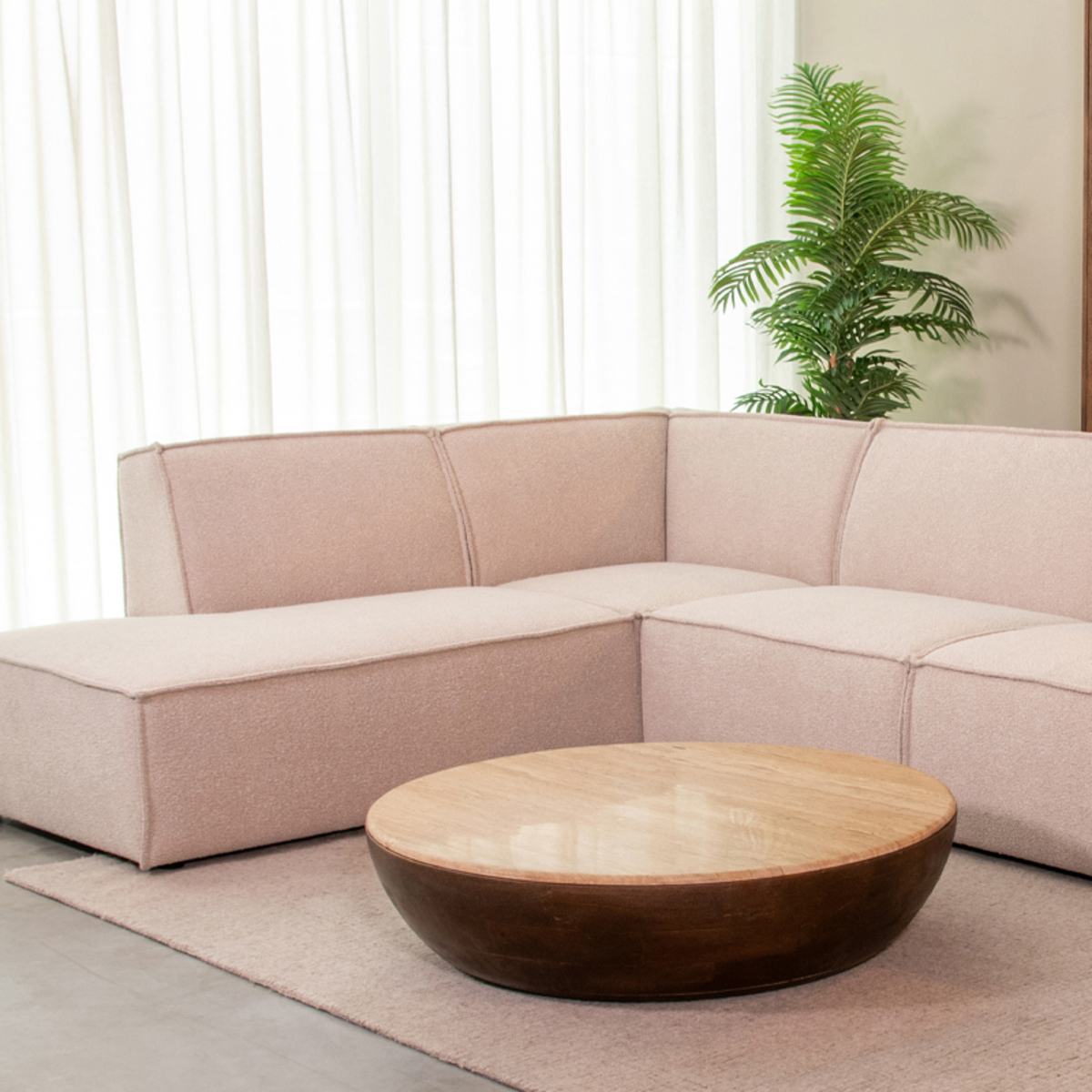 Couchtische I_Bowl - Rund - Espresso - Braun - Travertin - Minimalistisch - LABEL51