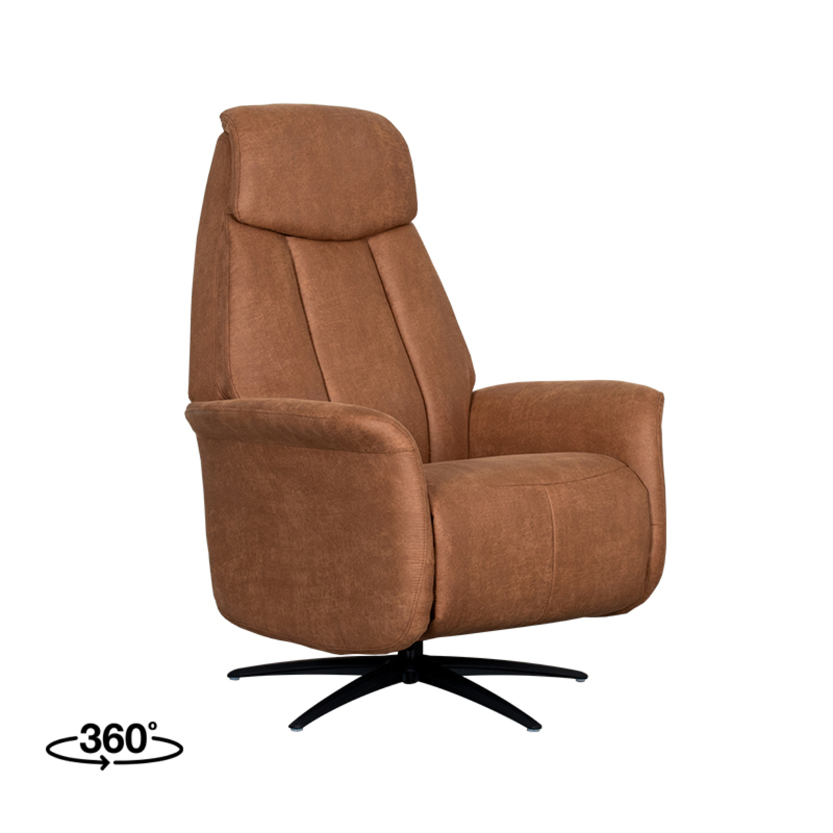 Sessel I_Oslo - Elektrisch - Armlehne - Cognac - Braun - Micro Suede - Modern - LABEL51