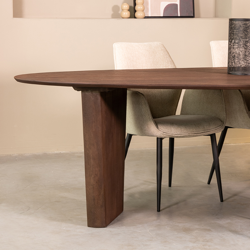 Esstische I_Wow - Oval - Espresso - Braun - Mangoholz - Minimalistisch - LABEL51