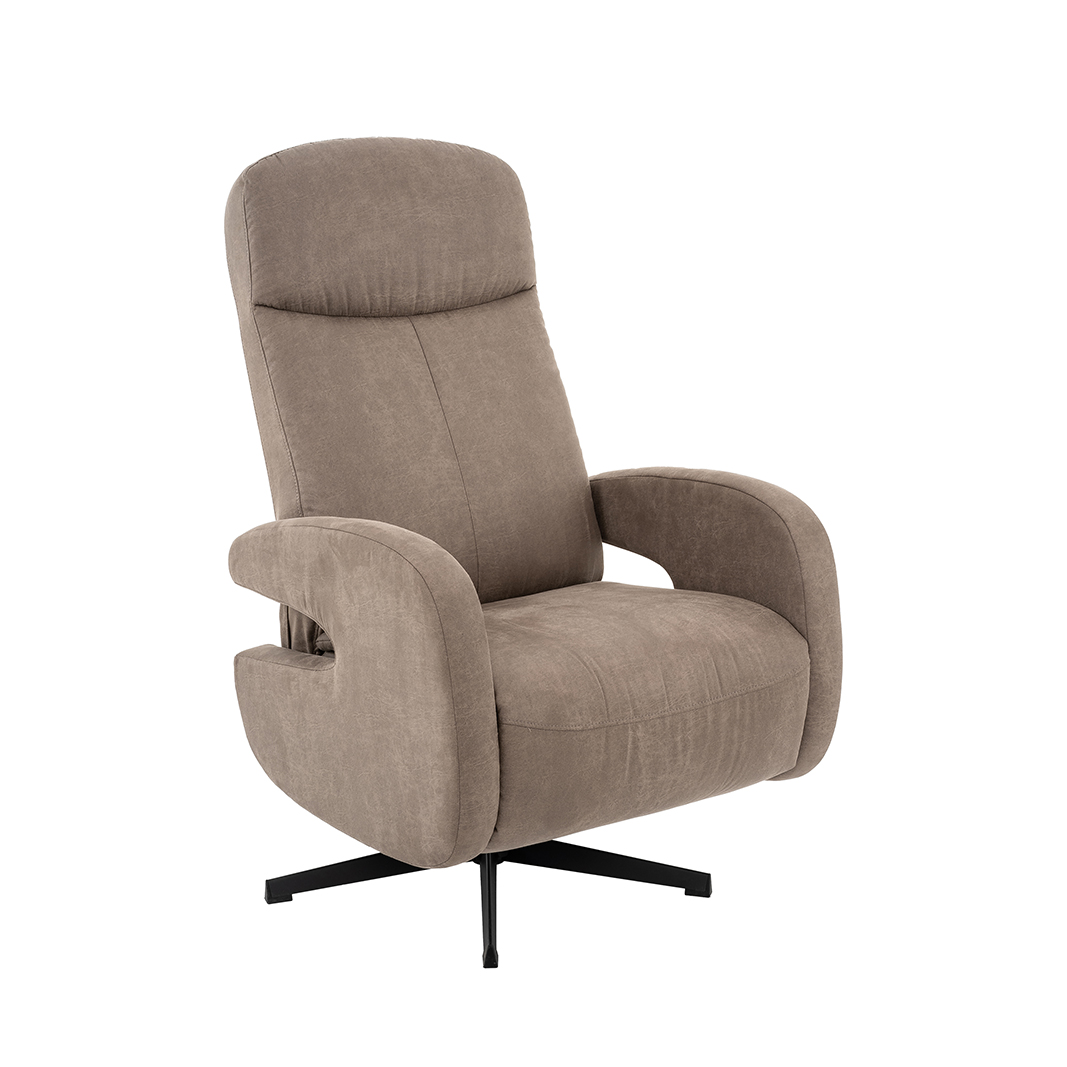 Sessel I_Esbjerg - Relaxsessel - Ohne Armlehne - Taupe - Braun - Micro Suede - Modern - LABEL51