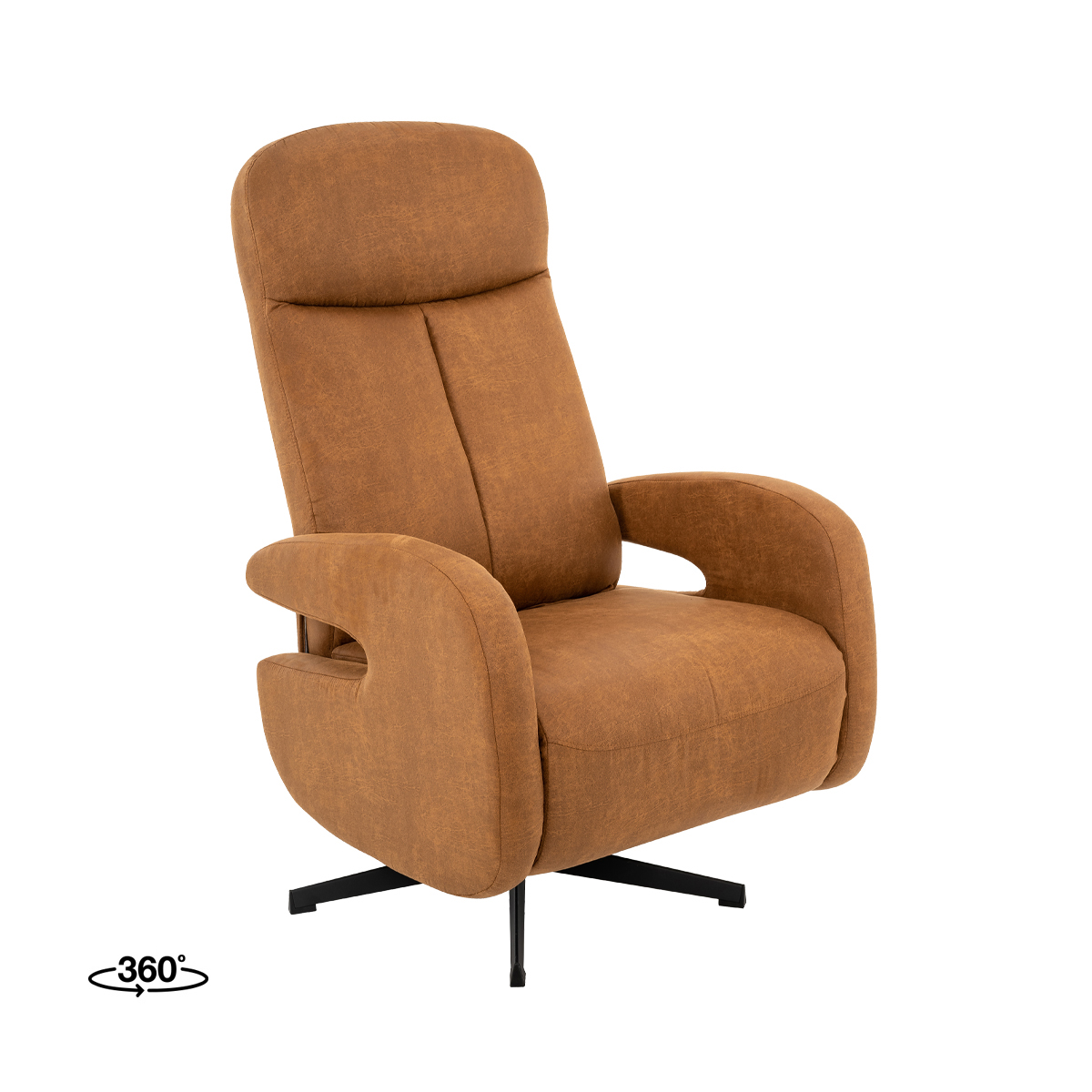 Sessel I_Esbjerg - Relaxsessel - Ohne Armlehne - Grau - Braun - Kunstleder - Modern - LABEL51