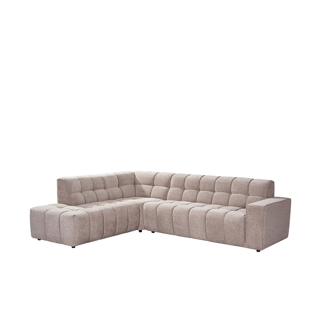 Ecksofa I_Valentino - Hoekbank Links - Clay - Braun - Chenille - LABEL51