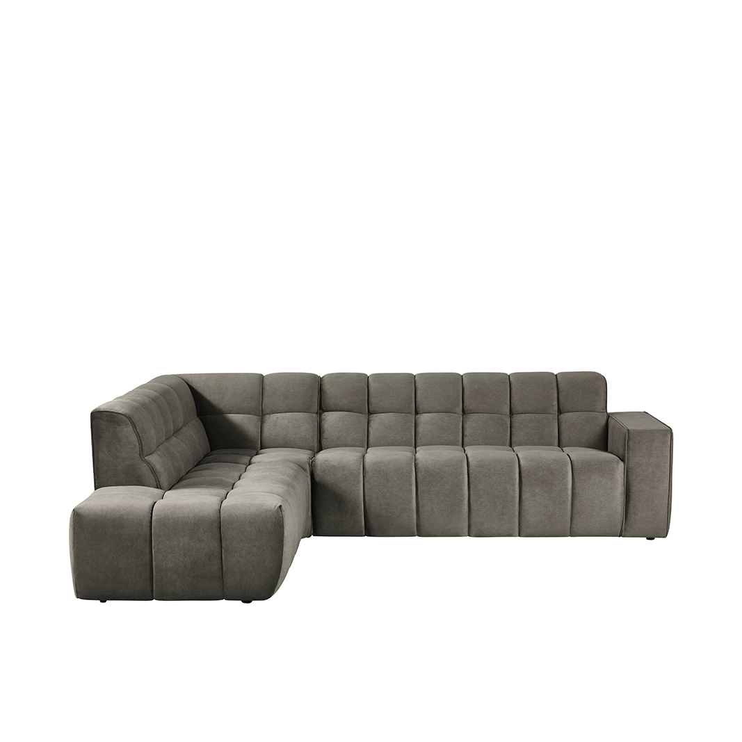 Ecksofa I_Valentino - Hoekbank Links - Taupe - Braun - Velvet - LABEL51