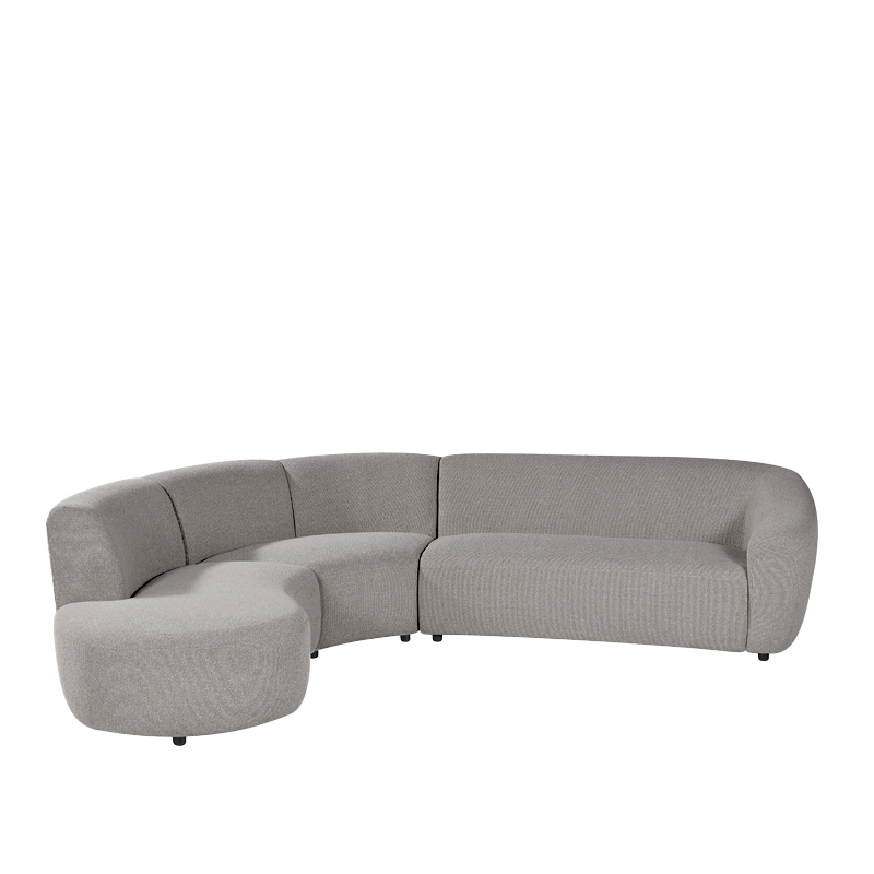 Ecksofa I_Florence - Hoekbank Links - Mushroom - Braun - Boucle - Ländlich - LABEL51