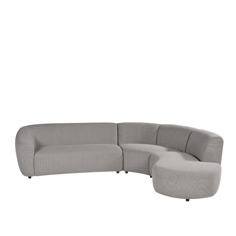 Ecksofa I_Florence - Hoekbank Rechts - Mushroom - Braun - Boucle - Ländlich - LABEL51