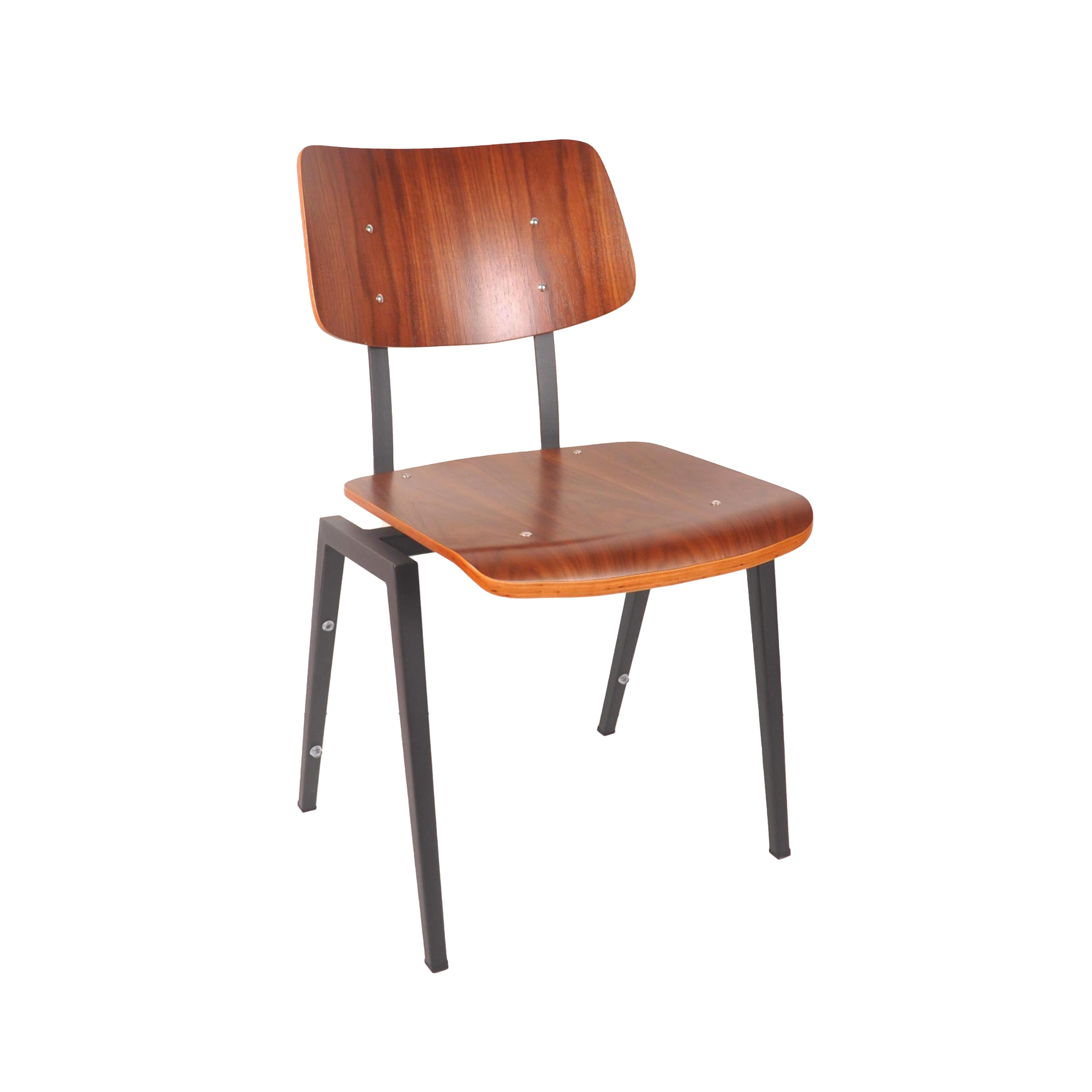 Esszimmerstühl I_Stapelbaar - Ohne Armlehne - Braun - Holz - Industriell - LABEL51