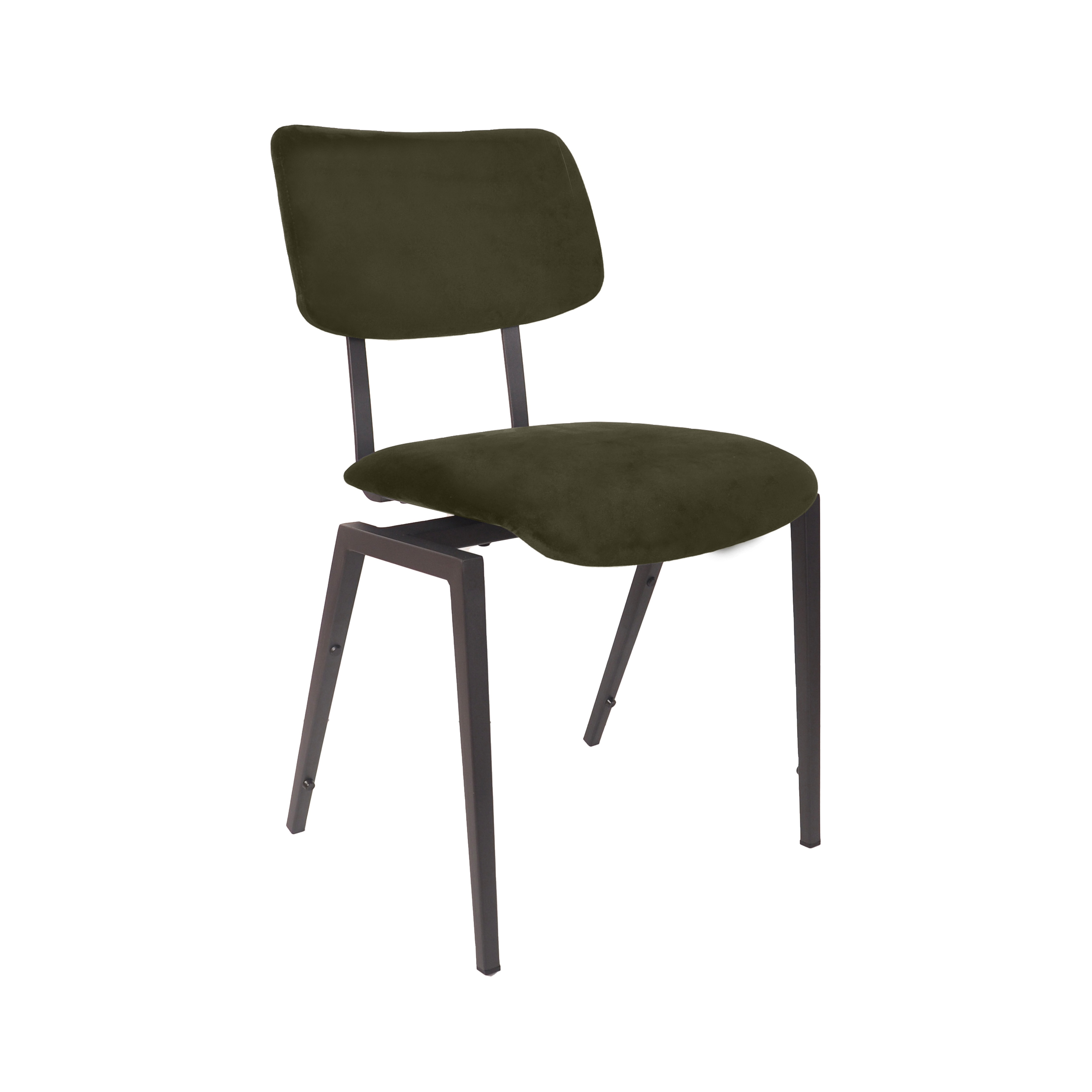 Esszimmerstühl I_Stapelbaar - Ohne Armlehne - Hunter - Grün - Samt - Industriell - LABEL51