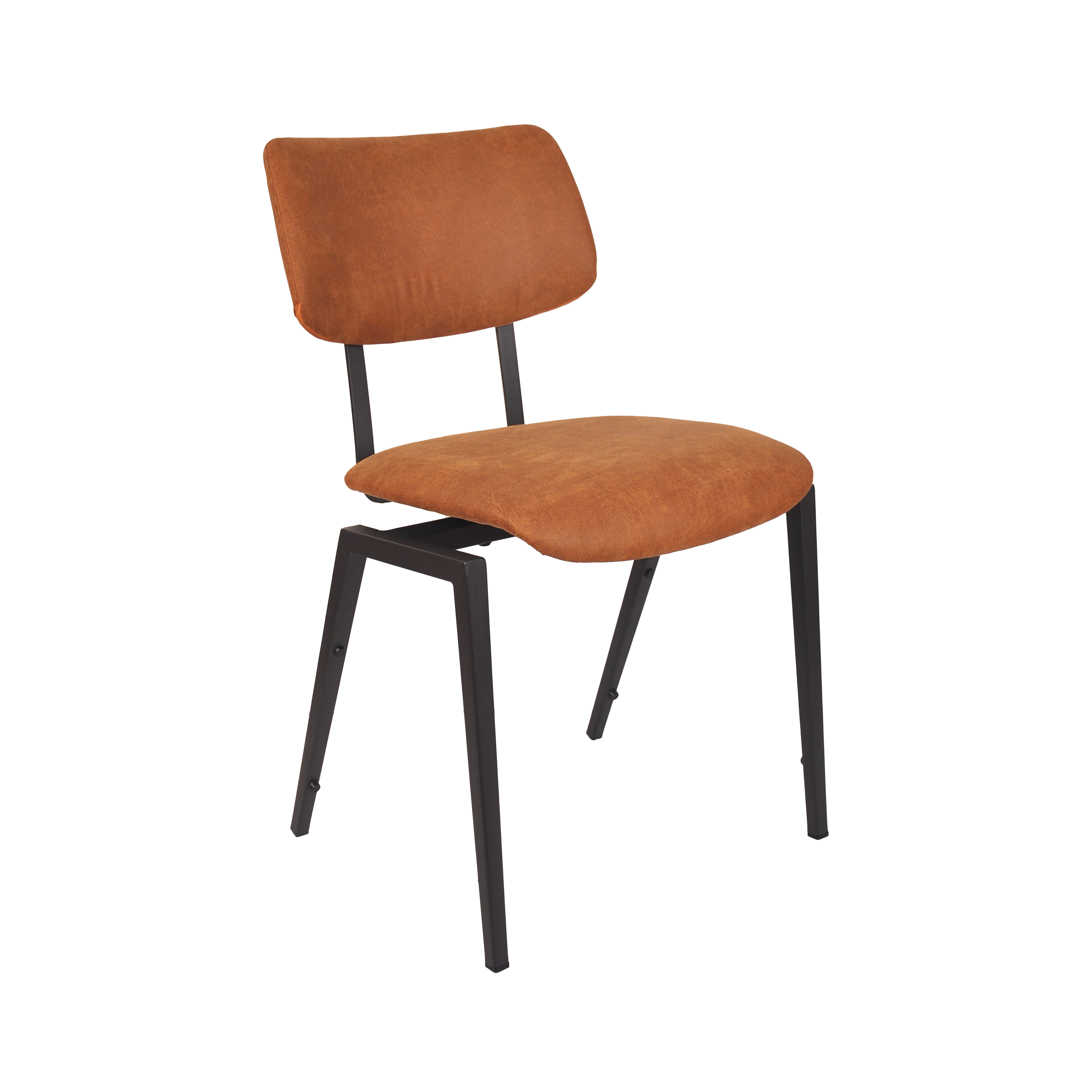 Esszimmerstühl I_Stapelbaar - Ohne Armlehne - Cognac - Braun - Micro Suede - Modern - LABEL51