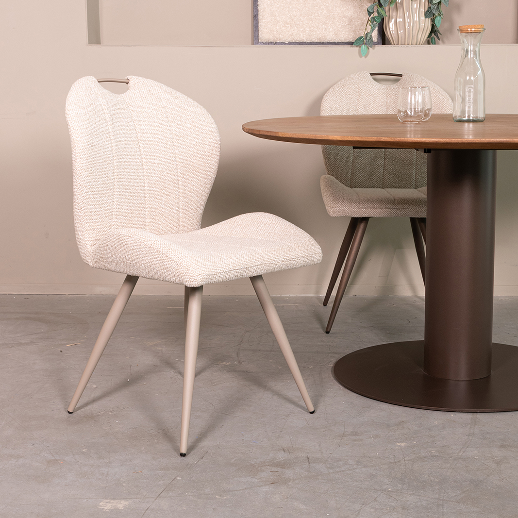 Esszimmerstühl I_Silly - Ohne Armlehne - Natural Beige - Royal Boucle - LABEL51