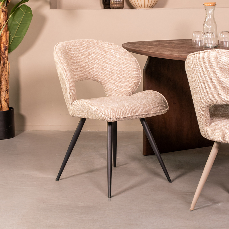 Esszimmerstühl I_Sakura - Ohne Armlehne - Natural Beige - Royal Boucle - LABEL51