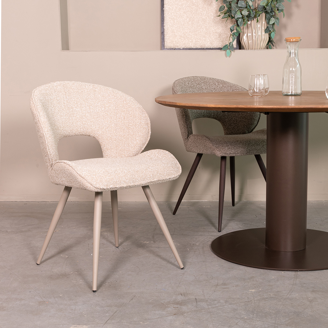 Esszimmerstühl I_Sakura - Ohne Armlehne - Natural Beige - Royal Boucle - LABEL51