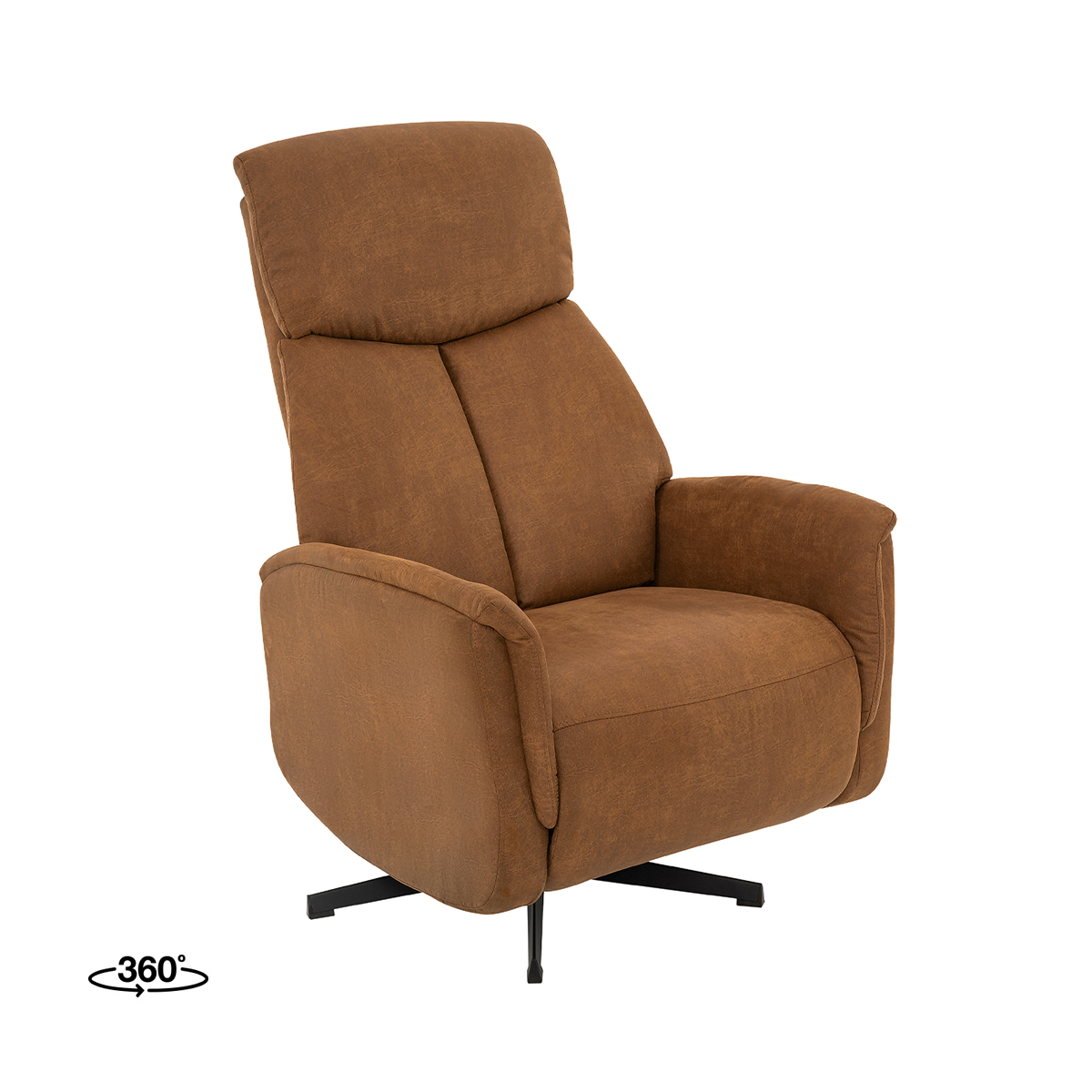 Sessel I_Aarhus - Elektrisch - Ohne Armlehne - Cognac - Braun - Micro Suede - Modern - LABEL51
