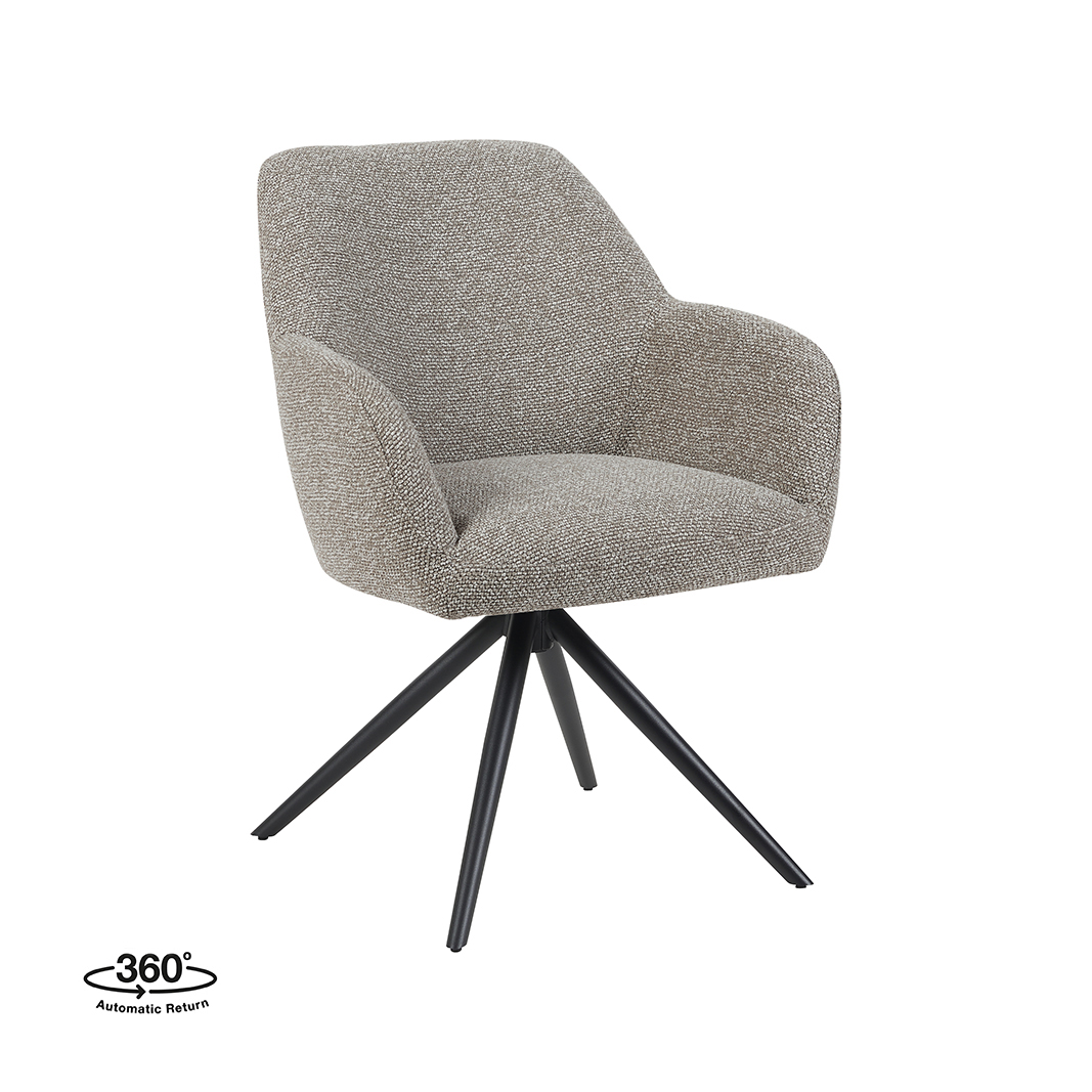 Esszimmerstühl I_Sayuri - Ohne Armlehne - Mushroom - Braun - Royal Boucle - Ländlich - LABEL51