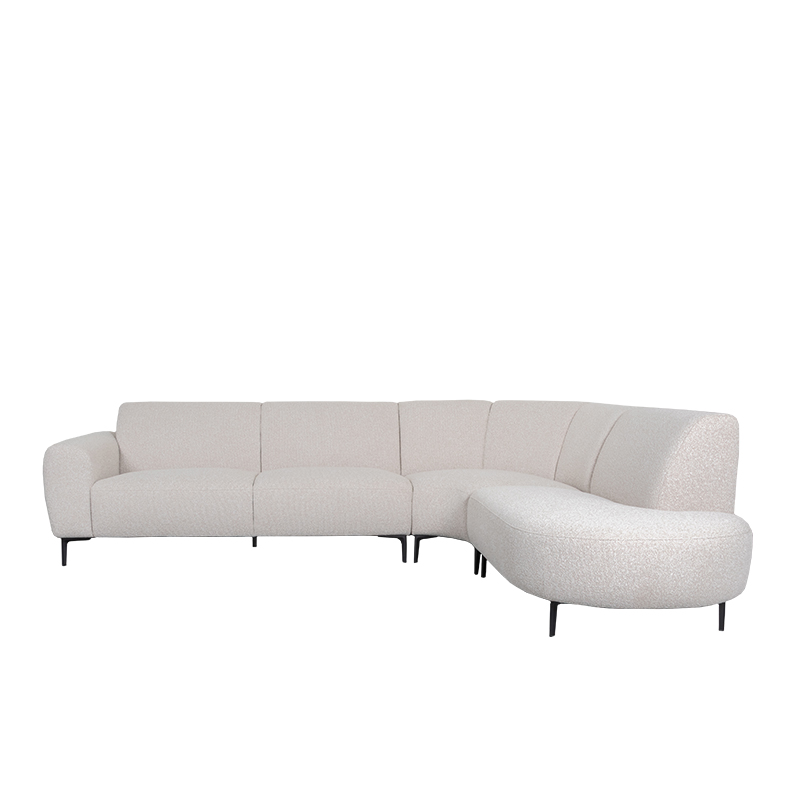 Ecksofa I_Mauro - Rechts Voorstaand - Natural Beige - Boucle - Ländlich - LABEL51