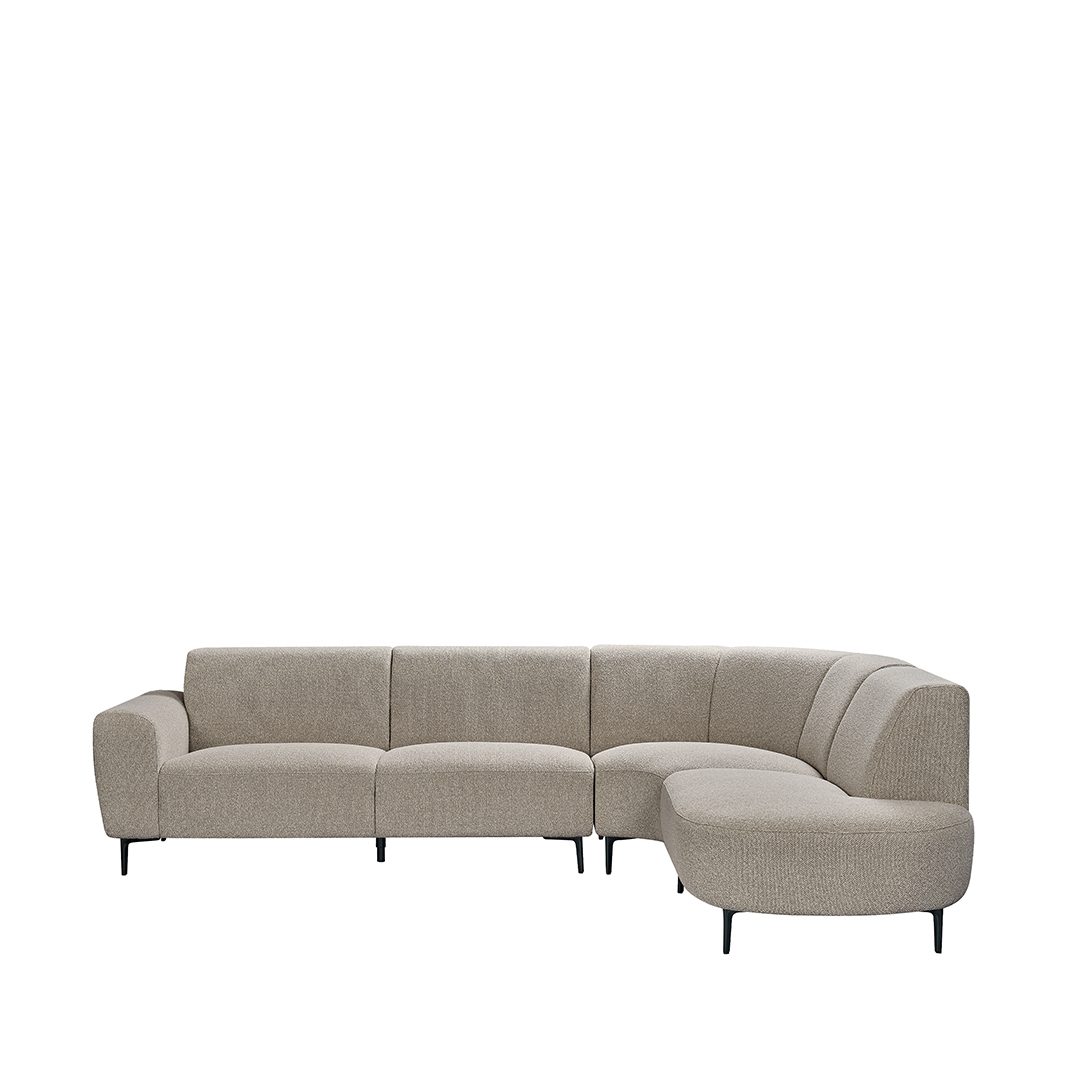 Ecksofa I_Mauro - Hoekbank Rechts - Mushroom - Braun - Boucle - Ländlich - LABEL51