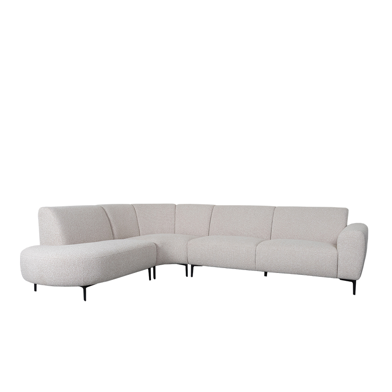 Ecksofa I_Mauro - Links Voorstaand - Natural Beige - Boucle - Ländlich - LABEL51