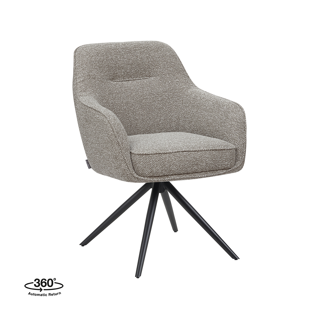 Esszimmerstühl I_Akira - Ohne Armlehne - Mushroom - Braun - Royal Boucle - LABEL51