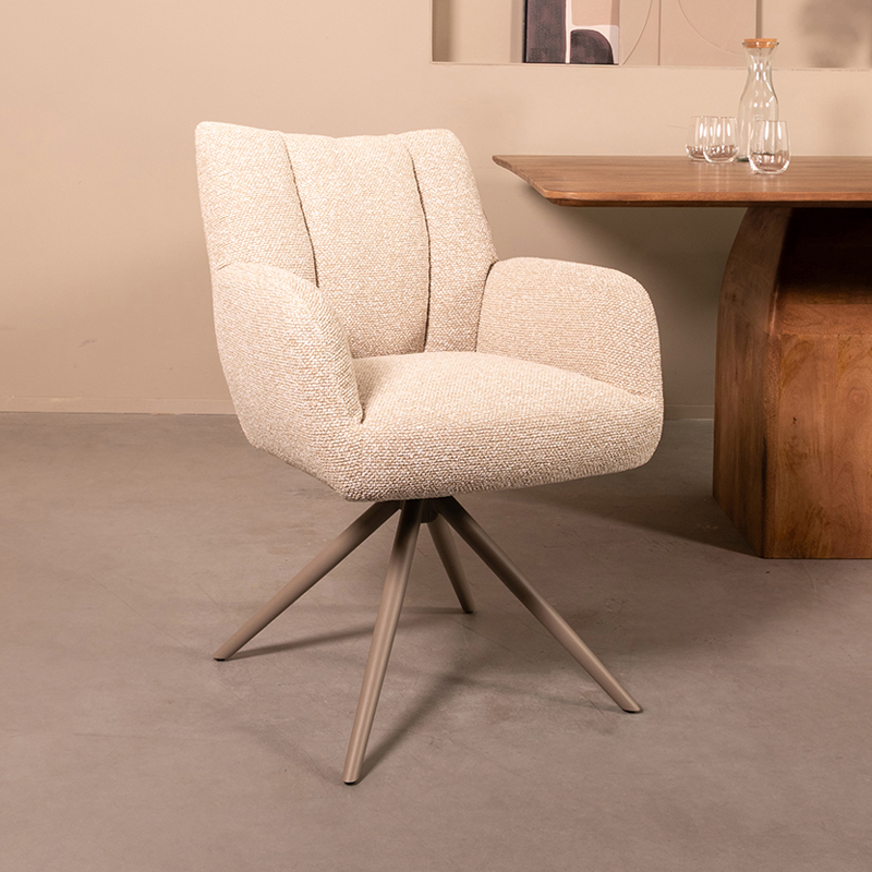 Esszimmerstühl I_Padua - Ohne Armlehne - Natural Beige - Royal Boucle - LABEL51