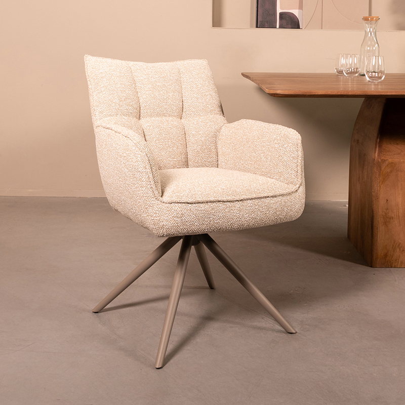 Esszimmerstühl I_Amalfi - Ohne Armlehne - Natural Beige - Royal Boucle - LABEL51