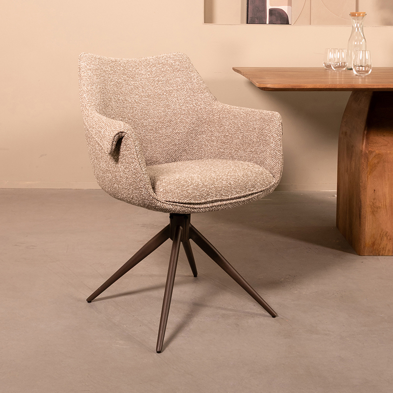 Esszimmerstühl I_Narumi - Ohne Armlehne - Mushroom - Braun - Royal Boucle - Design - LABEL51