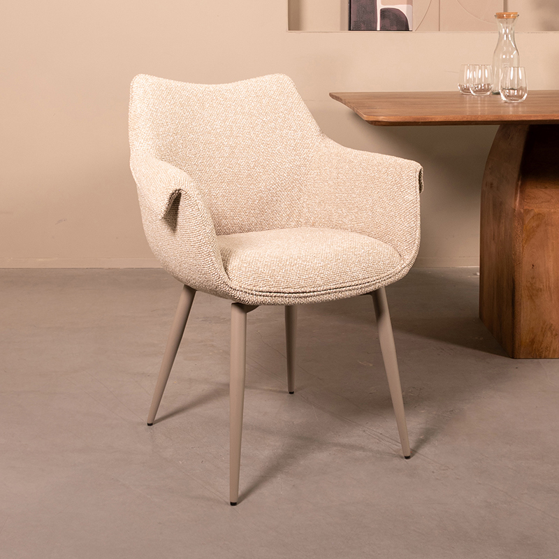Esszimmerstühle I_Mirai - Ohne Armlehne - Natural Beige - Boucle - LABEL51
