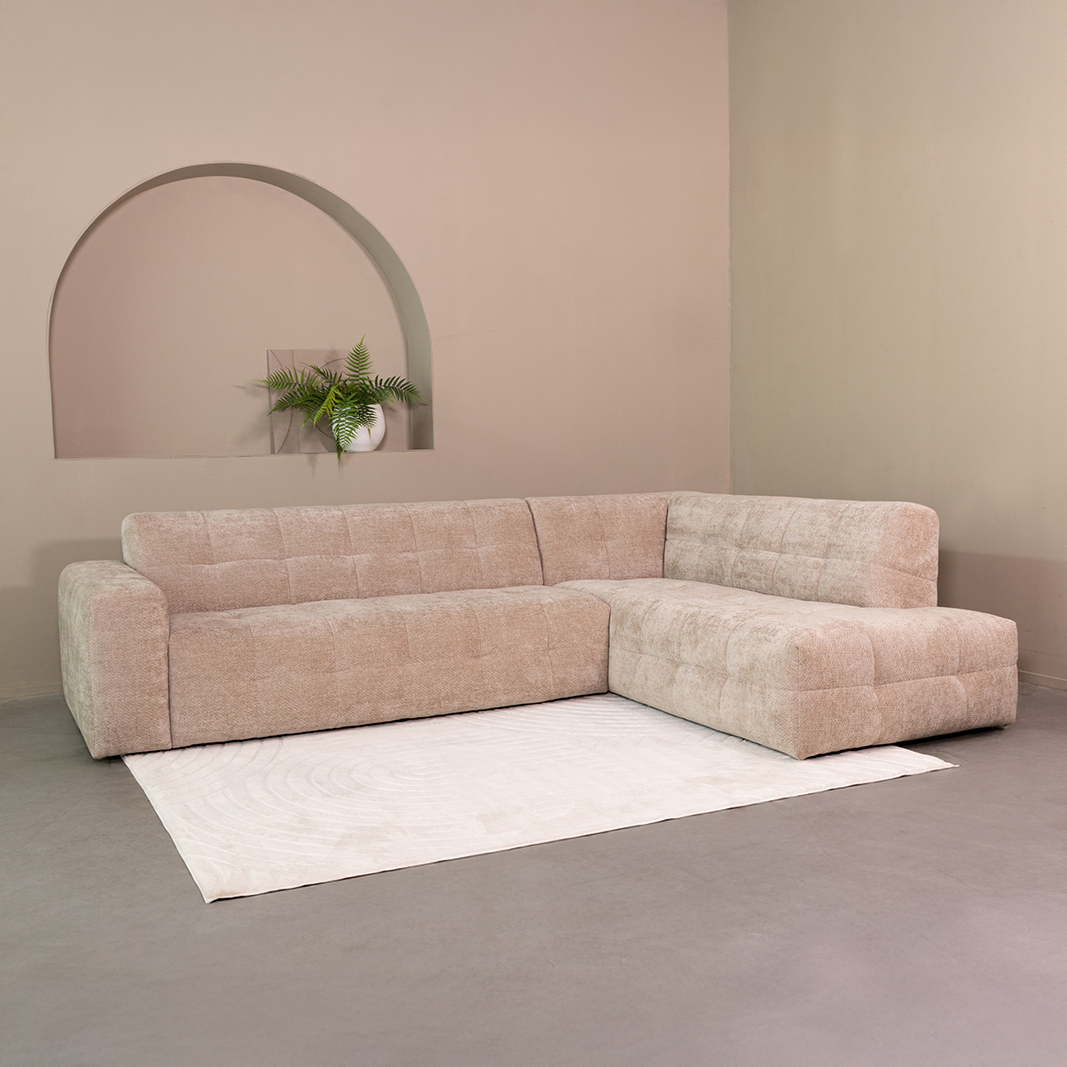Ecksofa I_Lorenzo - Hoekbank Rechts - Clay Elite - Braun - Chenille - LABEL51