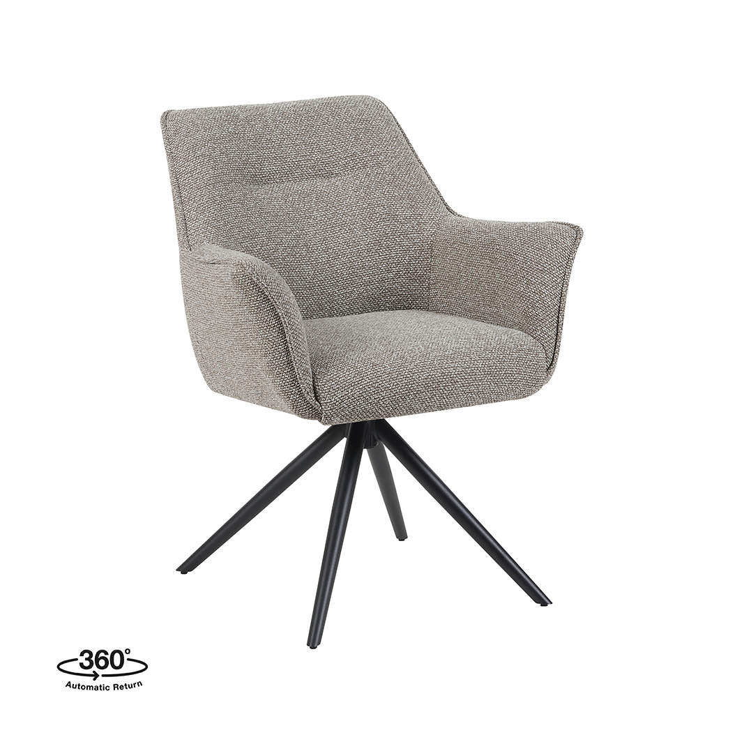 Esszimmerstühl I_Kimora - Ohne Armlehne - Mushroom - Braun - Royal Boucle - Ländlich - LABEL51