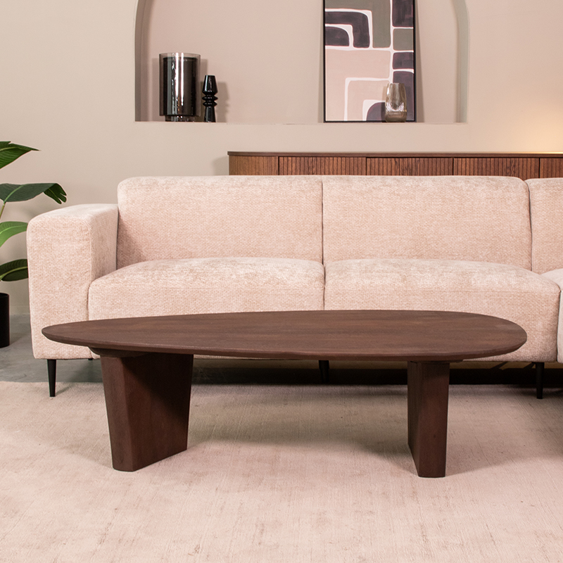 Couchtische I_Wow - Oval - Espresso - Braun - Mangoholz - LABEL51