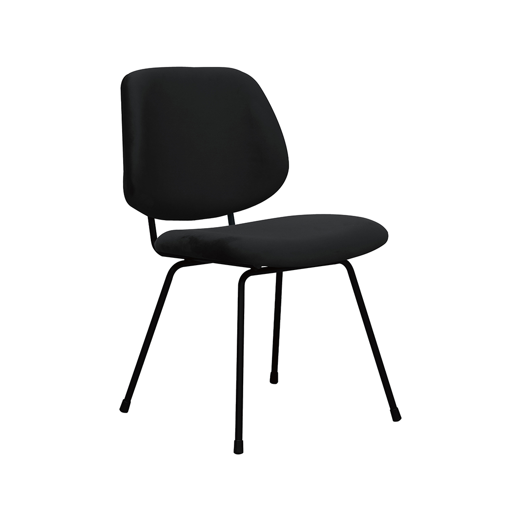 Esszimmerstühl I_Bello - Ohne Armlehne - Schwarz - Samt - LABEL51