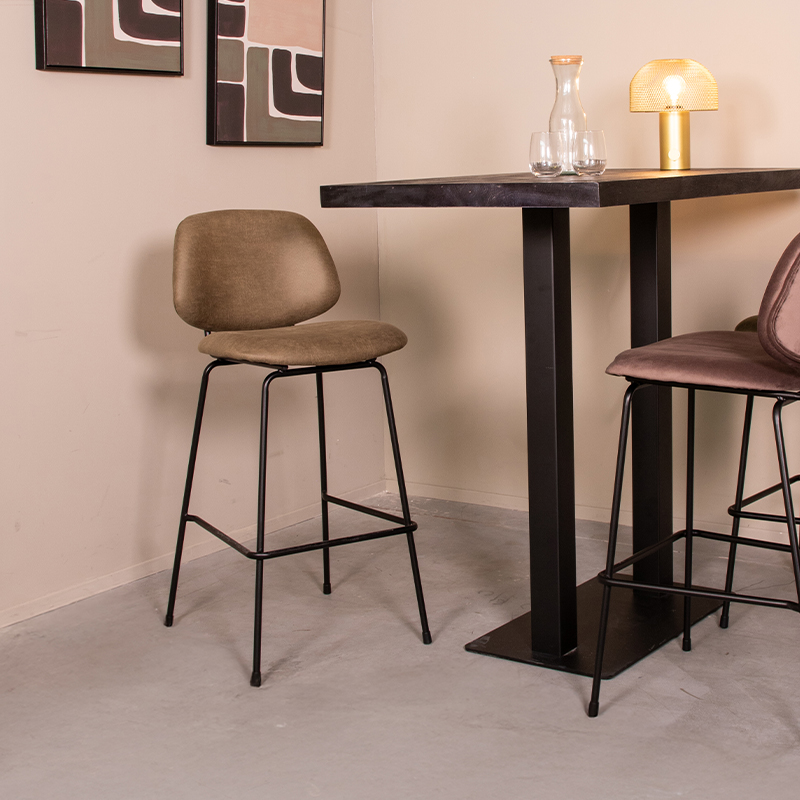 Barhocker I_Bello - Ohne Armlehne - Hoog - Moss - Grün - Micro Suede - Modern - LABEL51